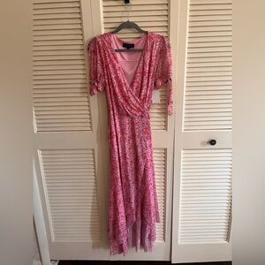 NWT! LAUNDRY By Shelli Segal Pink Floral Short Sleeve Dress w/tapering length